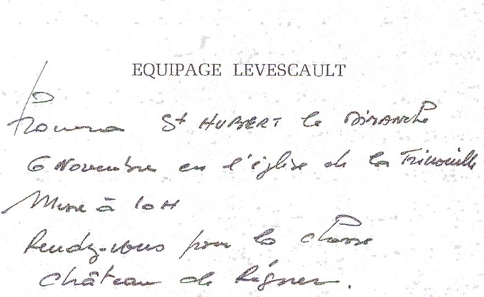 Equipage Levescault - Tiré de l'ouvrage Deux Siècles de Vènerie à travers la France - H. Tremblot de la Croix et B. Tollu (1988)